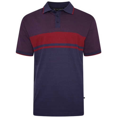 KAM Dobby Weave Block Polo Burgundy